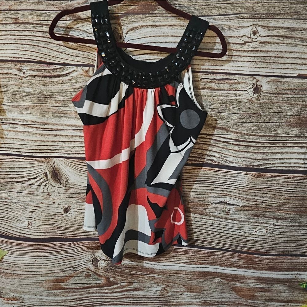L8ter Sleeveless top Women's medium black/red/white/gray pre-Owned